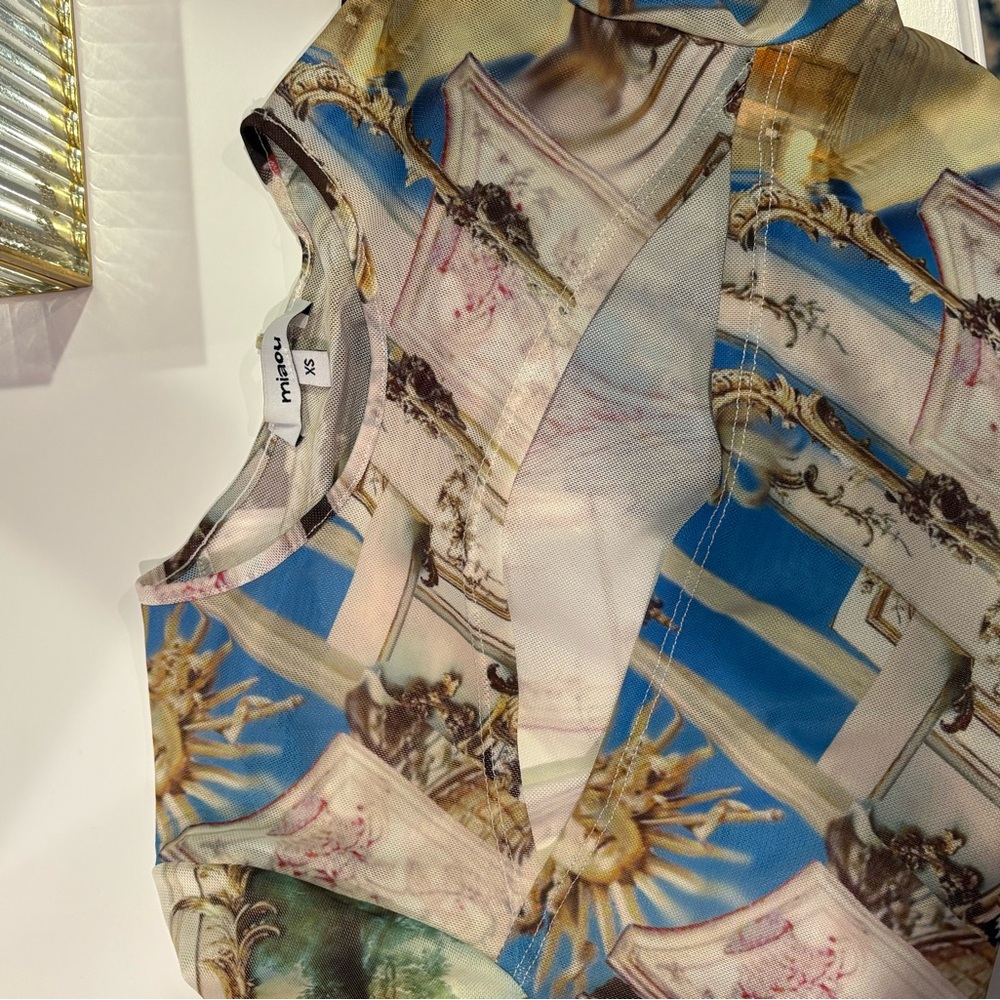 Miaou Multicolor Artistic Print Top - Picture 5 of 7